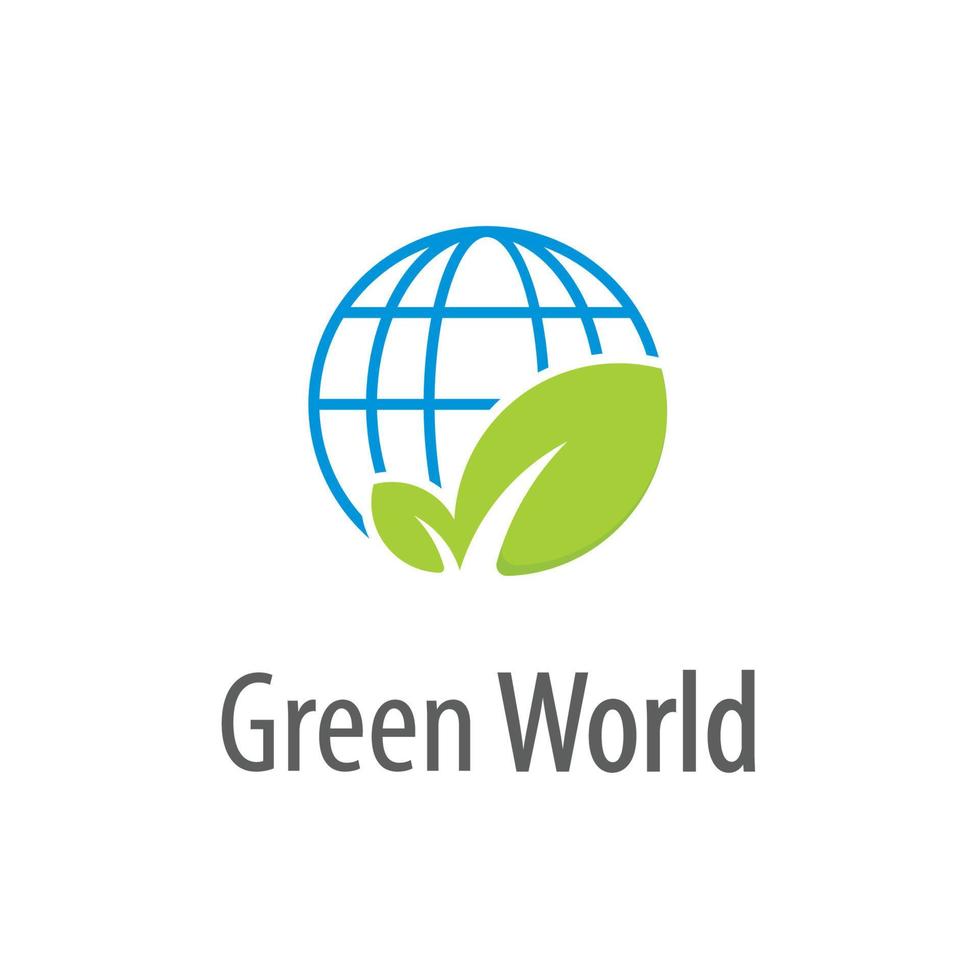 plantilla de logotipo de mundo verde vector