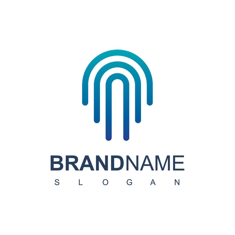 Secure Logo With Fingerprint Symbol vector