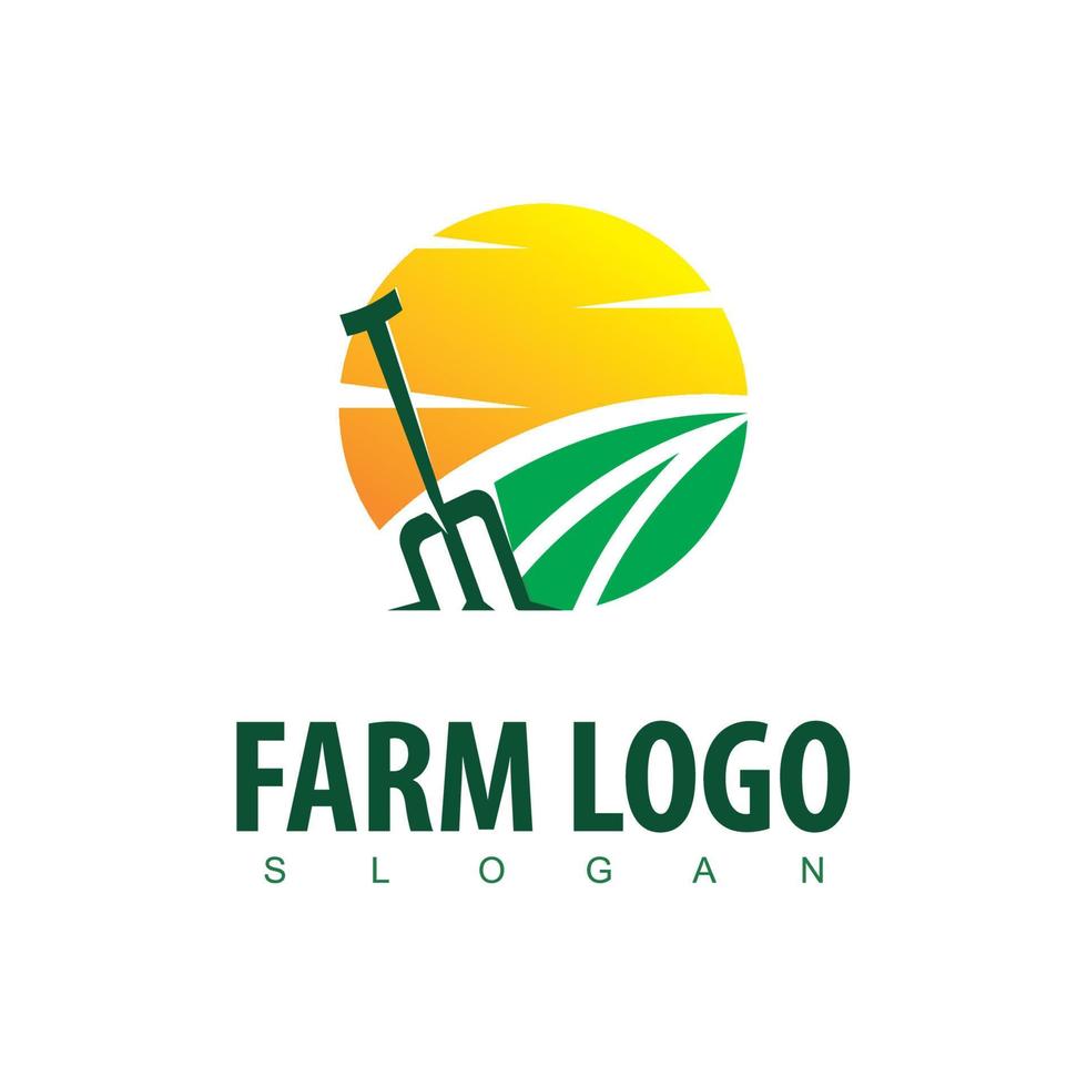 plantilla de diseño de logotipo de granja vector