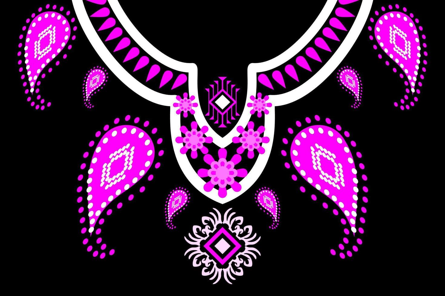 patrón geométrico étnico oriental tradicional. diseño de bordado de collar floral para mujeres de moda. fondo, papel tapiz, ropa y envoltura. vector