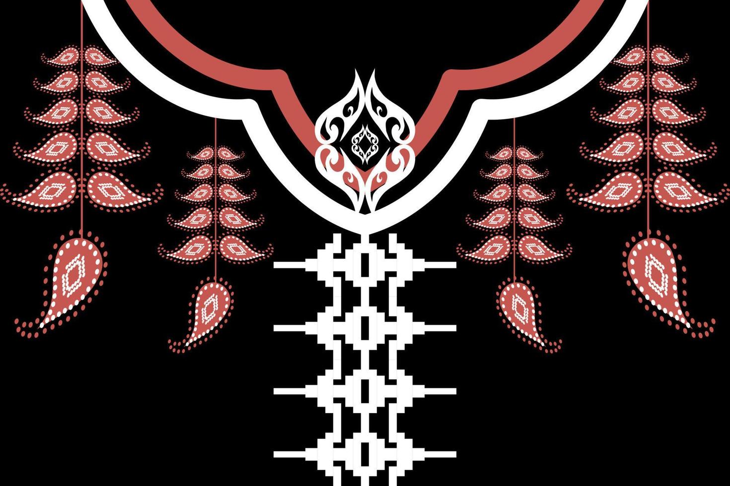 patrón geométrico étnico oriental tradicional. diseño de bordado de collar floral para mujeres de moda. fondo, papel tapiz, ropa y envoltura. vector
