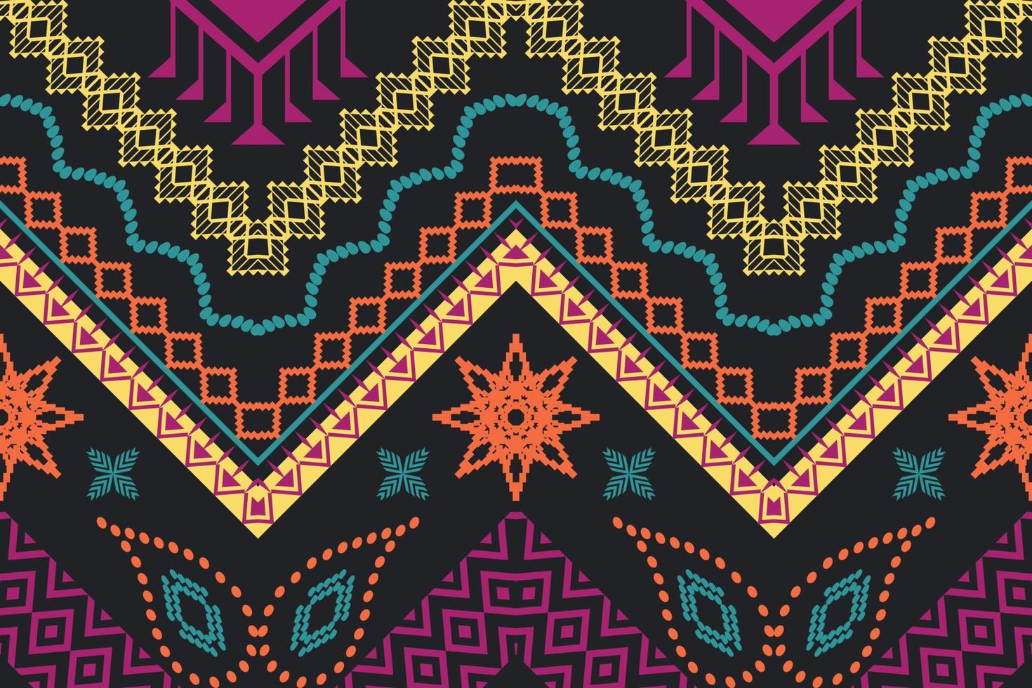 Geometric ethnic oriental traditional pattern.Figure tribal embroidery style.Design for background,wallpaper,clothing,wrapping,fabric,vector illustration vector