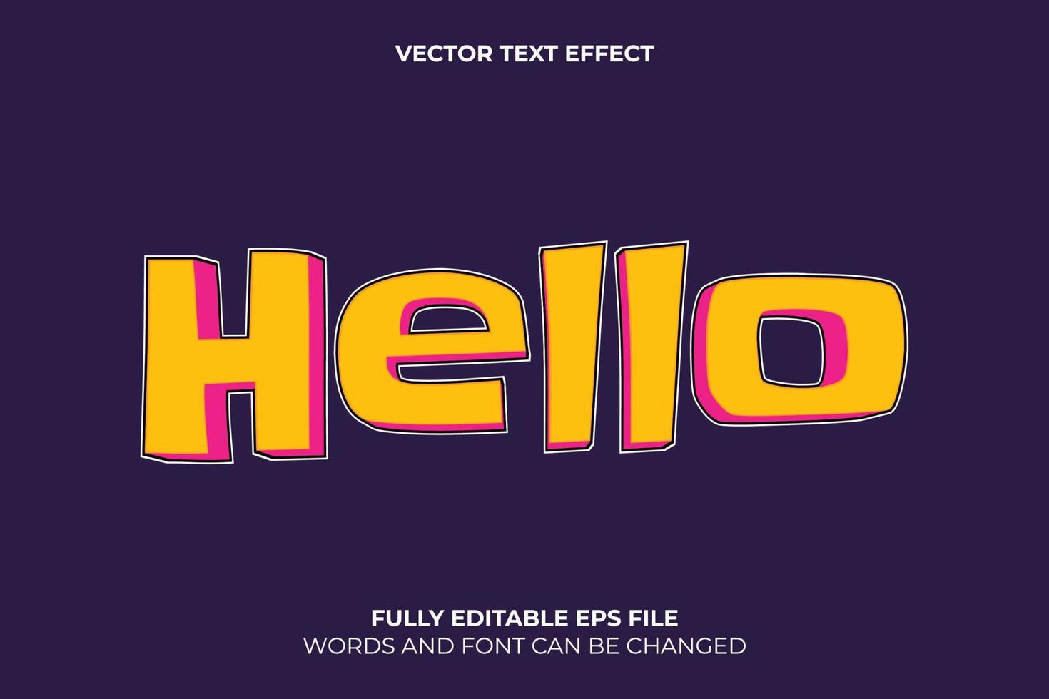 Editable 3D Vector Text Effect Template