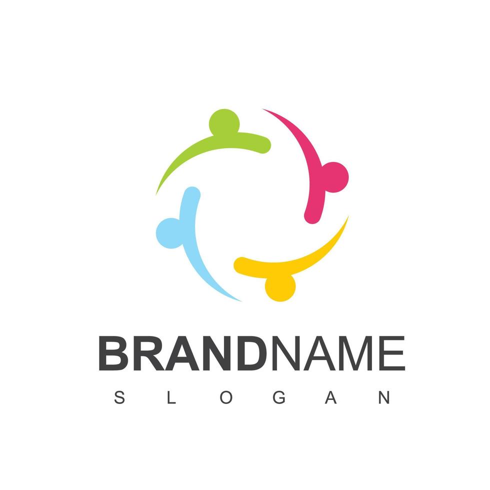 vector de logotipo de personas planas en fondo blanco aislado