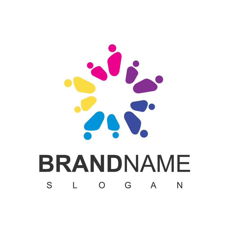Flat People Logo Vector In Isolated White Background