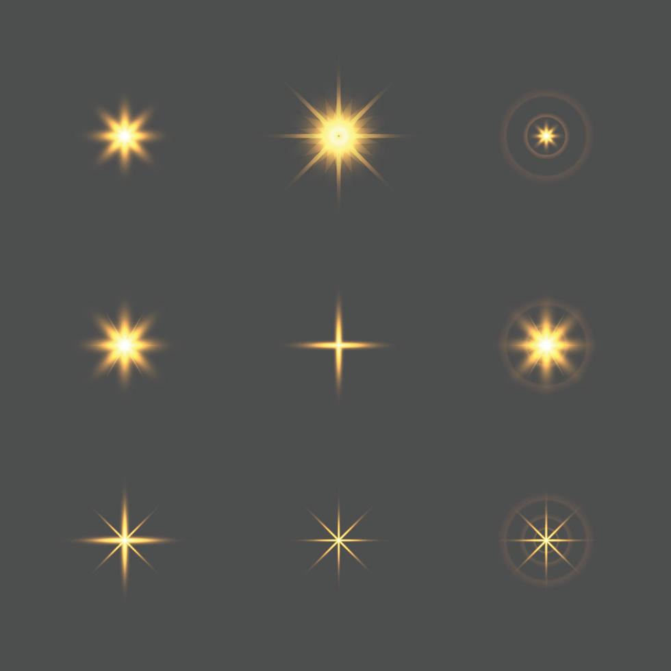 destello de luz de estrella vector