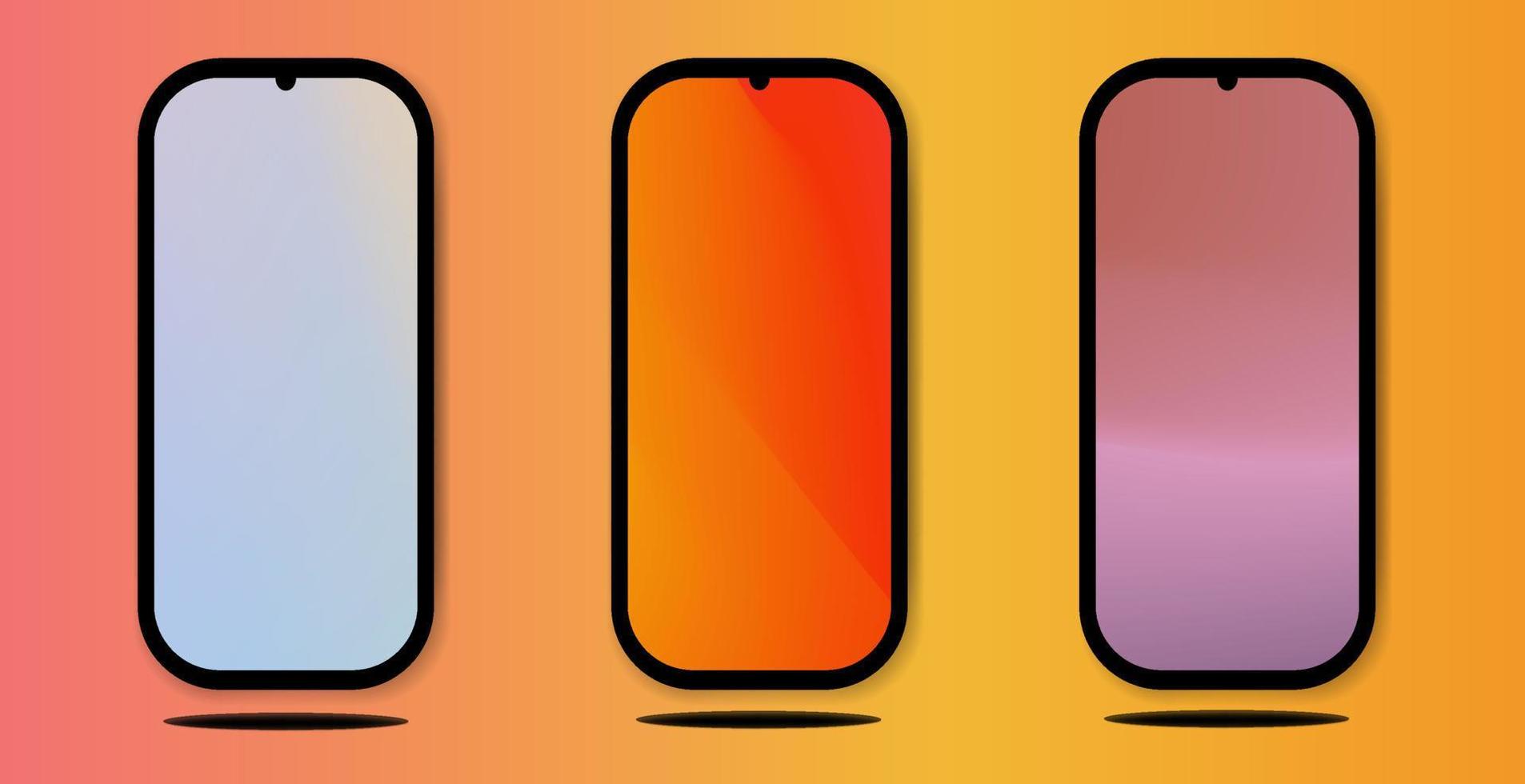 Smartphone screen mockup digital device vector illustration