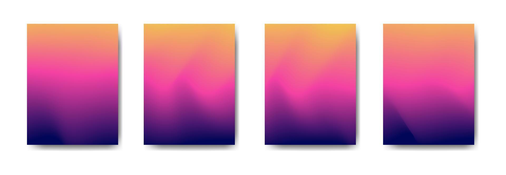 collection of colorful gradient background cover flyers are used for backgrounds, posters, banners, vector