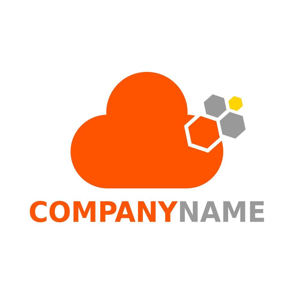 Cloud Icon Element, Creative Cloud Logo Design Template. Cloud Chart Logo Vector