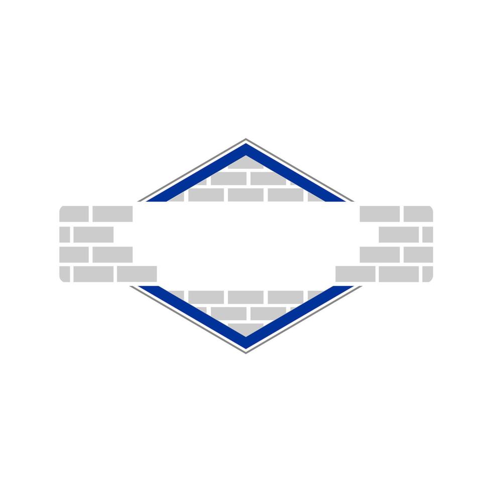 placa de logotipo de construcción de pared aislada sobre fondo blanco. elemento de diseño plantilla para logotipo, señalización, diseño de marca. ilustración vectorial vector