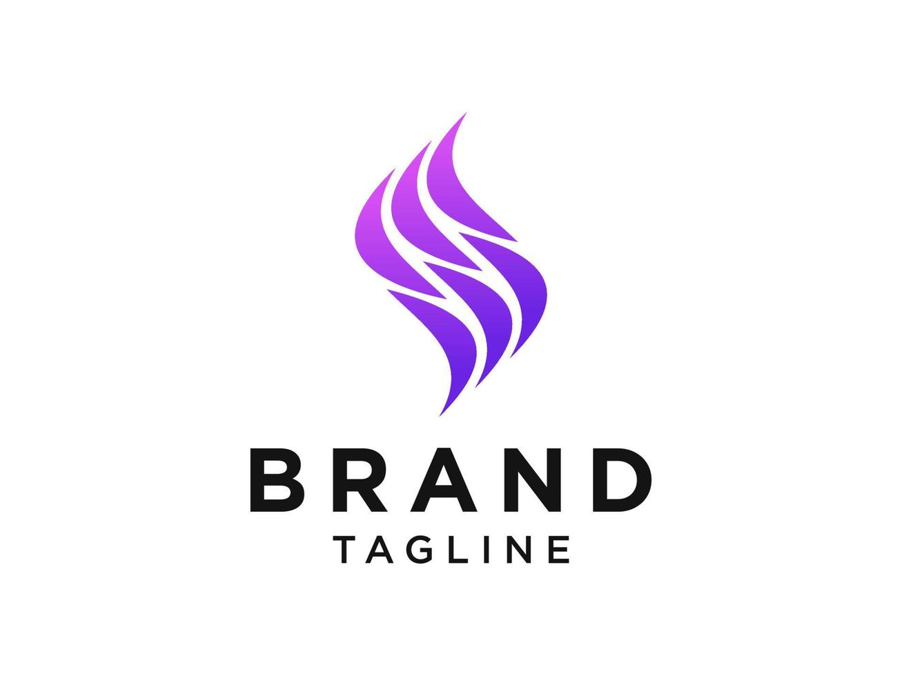 Abstract Gradient Fire Wave Logo Letter S isolated on white background. Flat Vector Logo Design Template Element