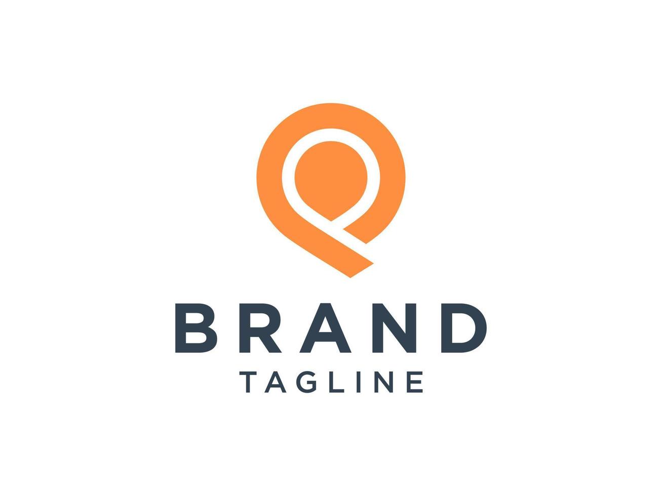 logotipo inicial de la letra p. forma geométrica naranja aislada sobre fondo blanco. utilizable para logotipos comerciales y de marca. elemento de plantilla de diseño de logotipo de vector plano.