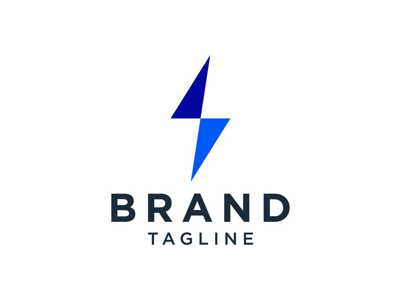 Thunder Bolt Flash Icon Initial Letter S Electricity Logo. Blue Geometric Shape Origami Style isolated on White Background. For Business and Technology Logos. Flat Vector Logo Design Template Element.