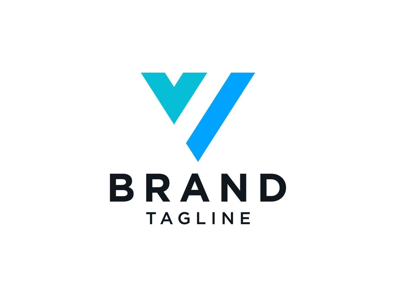 logotipo abstracto de la letra inicial v. forma geométrica azul aislada sobre fondo blanco. utilizable para logotipos comerciales y de marca. elemento de plantilla de diseño de logotipo de vector plano.