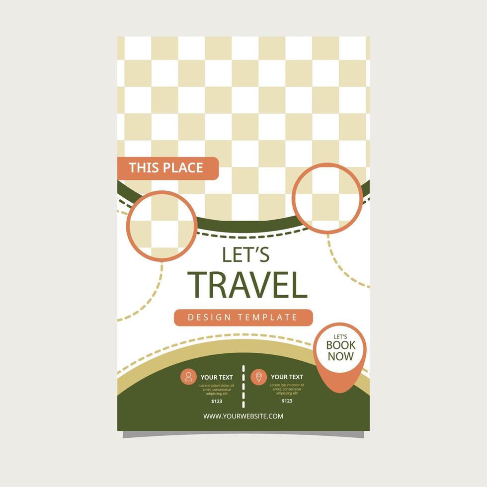 Travel Tour Holiday Vacation Circle Flyer Brochure Poster Blank Space Design Template vector