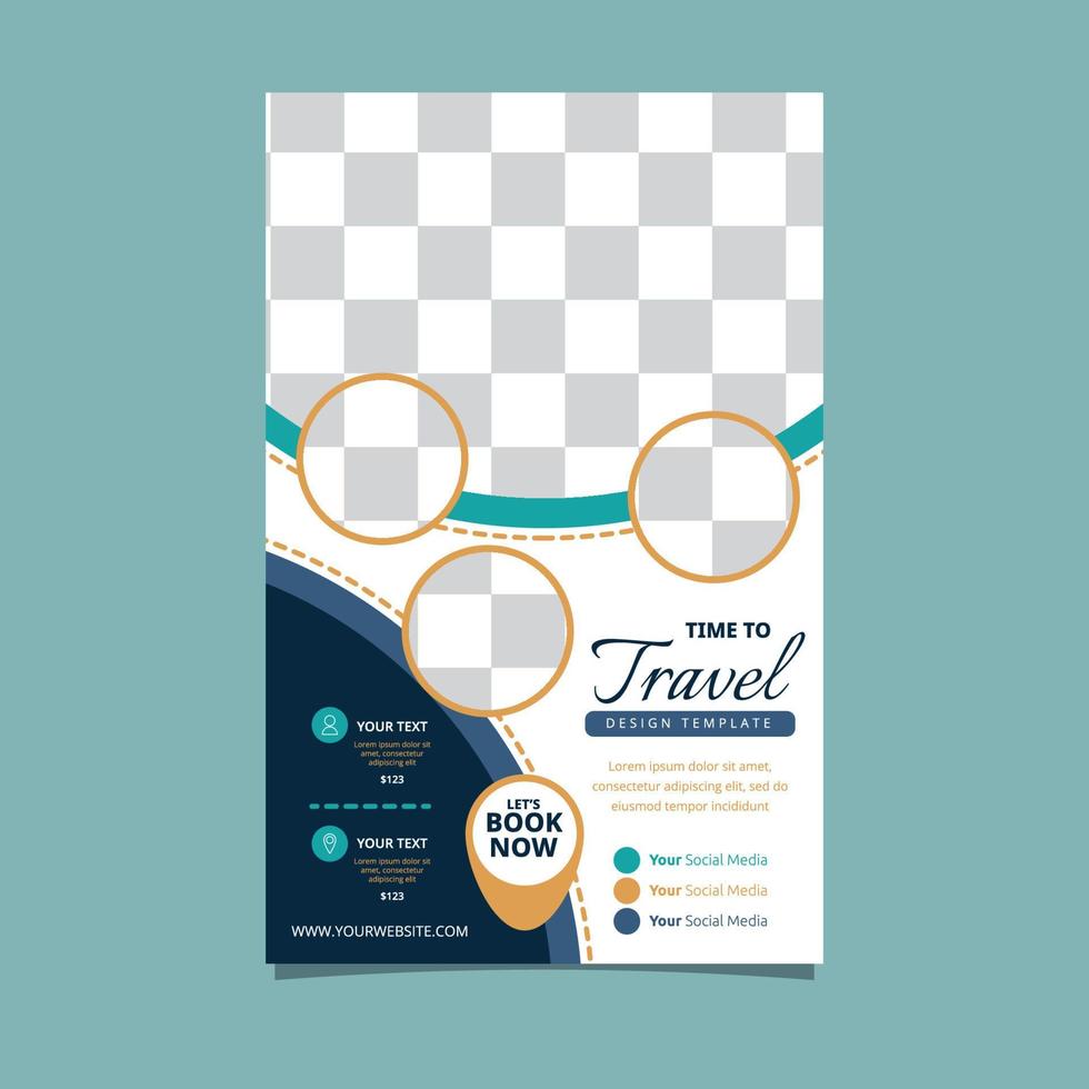 Travel Tour Holiday Vacation Circle Flyer Brochure Poster Blank Space Design Template vector