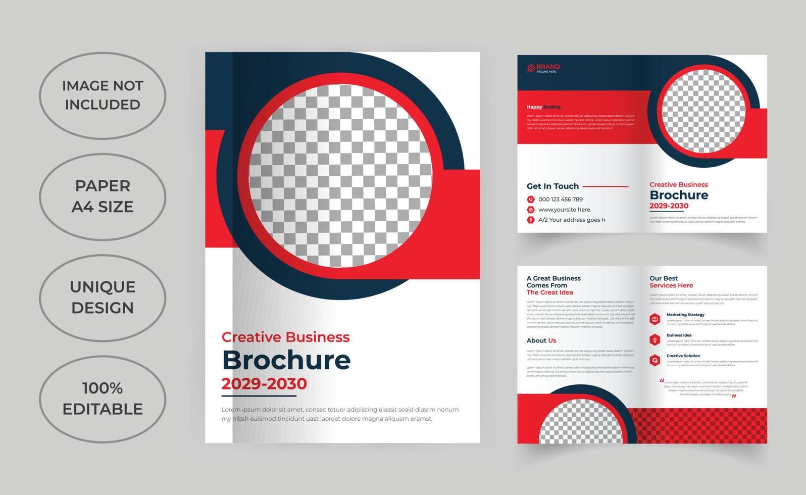 Four Pages bi fold brochure vector