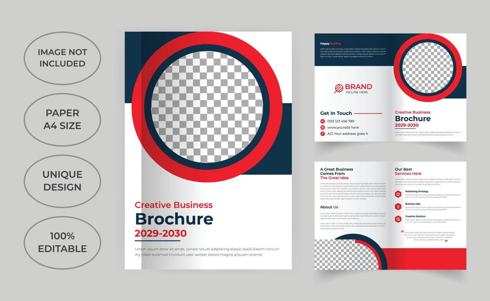 Four Pages bi fold brochure vector