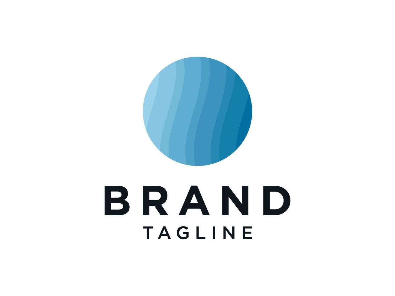 Abstract Ocean Sea Water Waves Logo. Blue Circle Striped Lines Style isolated on White Background. Usable for Business and Branding Logos. Flat Vector Logo Design Template Element