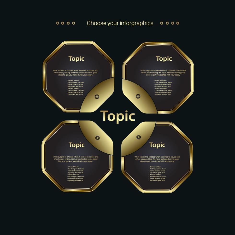 Modern SET of Buttons web gold steel on background color black on a dark background design, a group of premium set option charts template, vector, illustration vector