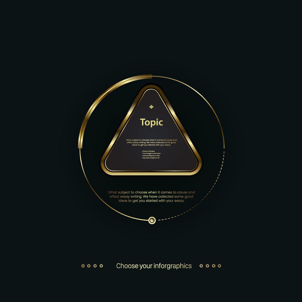 A Golden rectangle buttons design on dark background. One premuim banner steps for web button templates and uesd in finance or business elements and work flow illustrator vector
