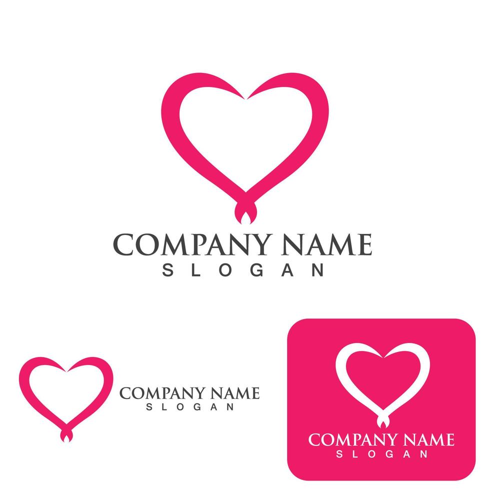 Love logo Vector icon illustration design Template