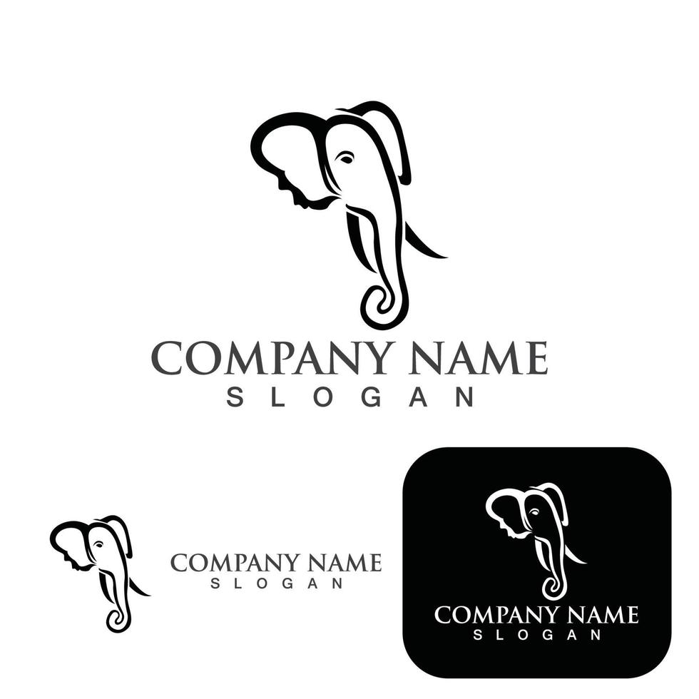 vector de plantilla de logotipo y símbolo de elefante