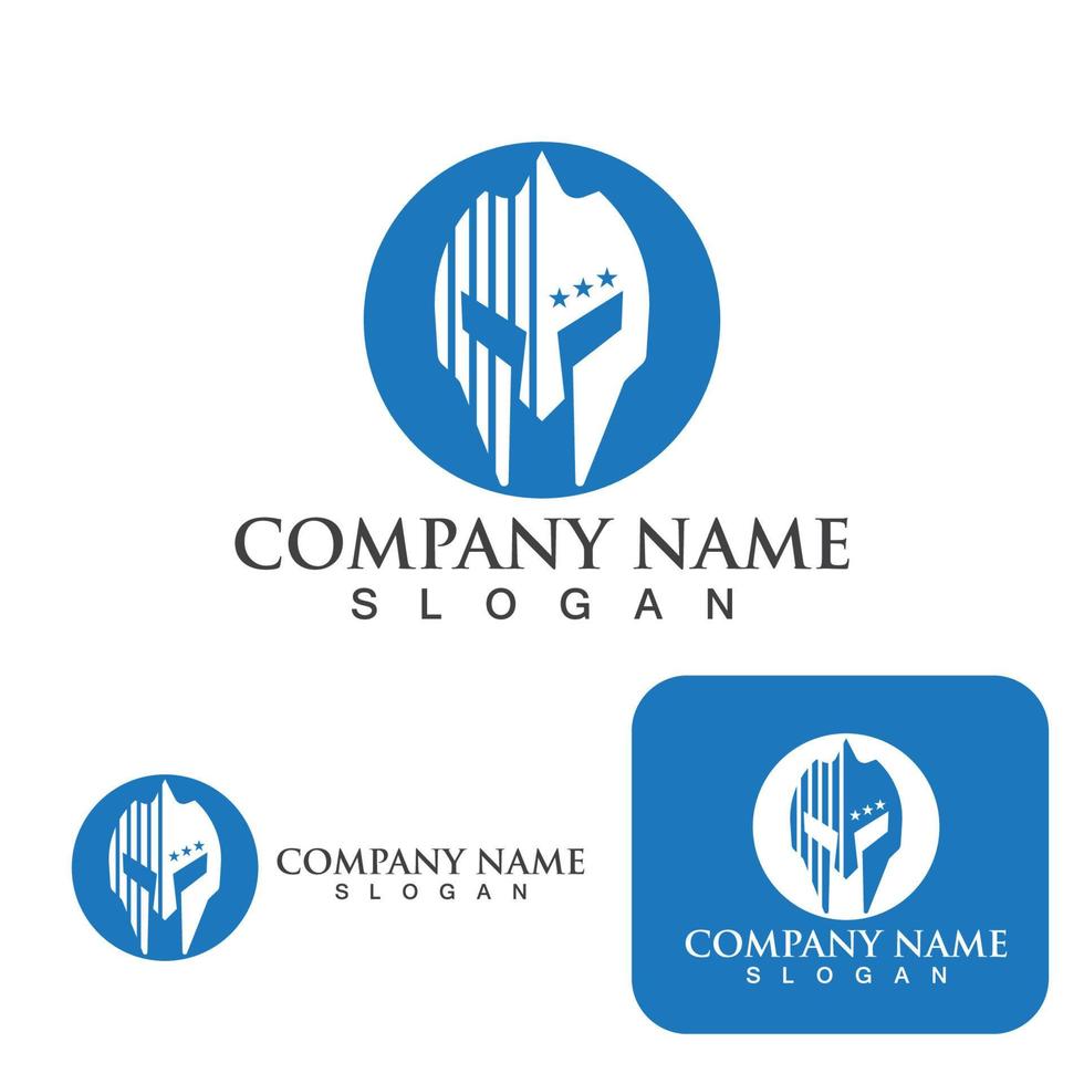 Spartan helmet logo template vector