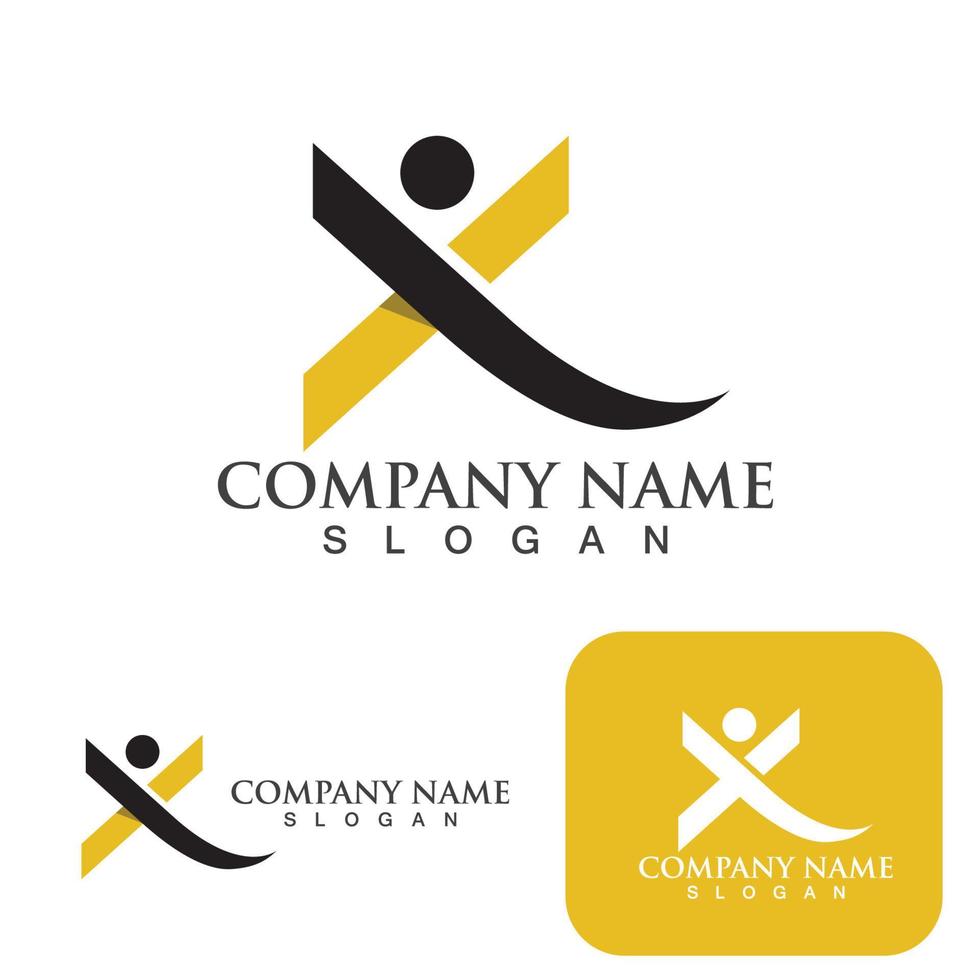 X Letter Logo Template vector icon