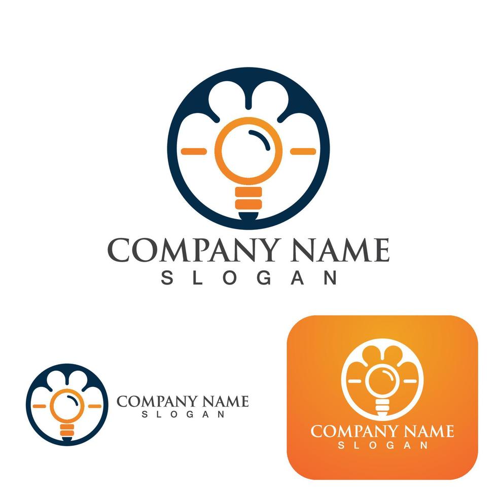 Light bulb logo symbol icon vector