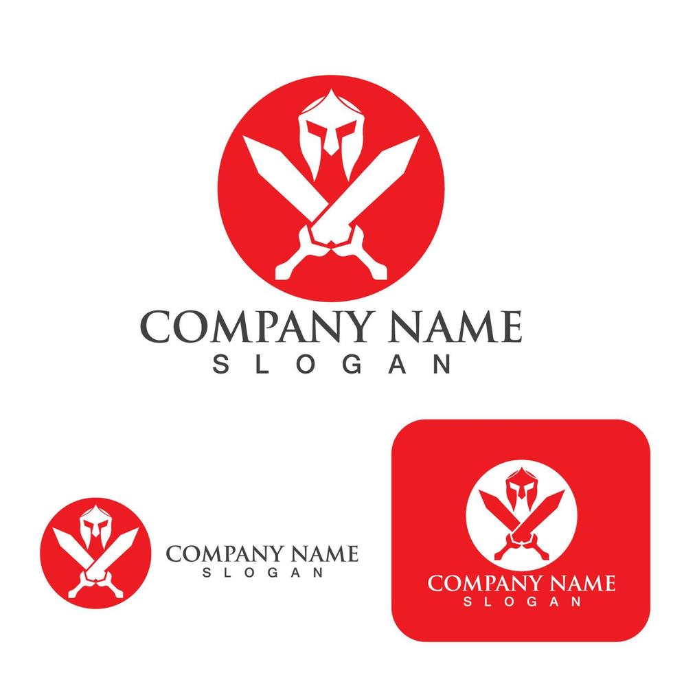 Spartan helmet logo template vector
