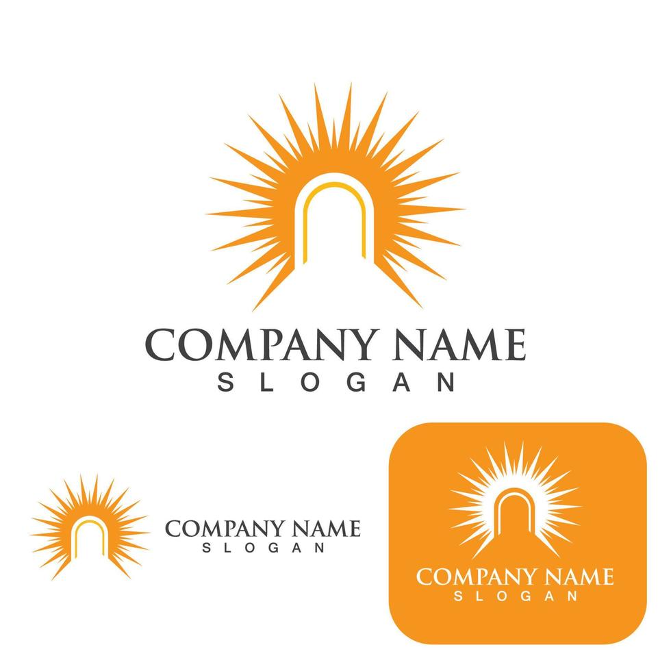 Sun Logo illustration Template design vector