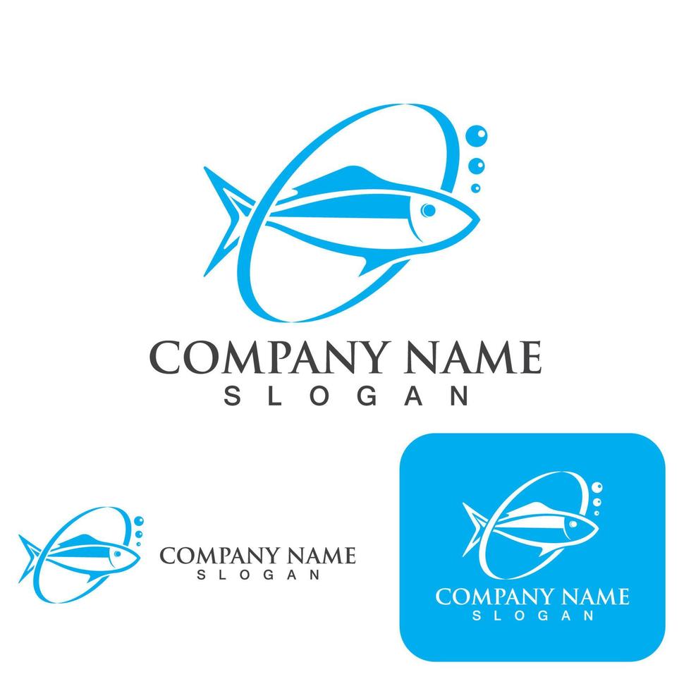 Fish logo template vector