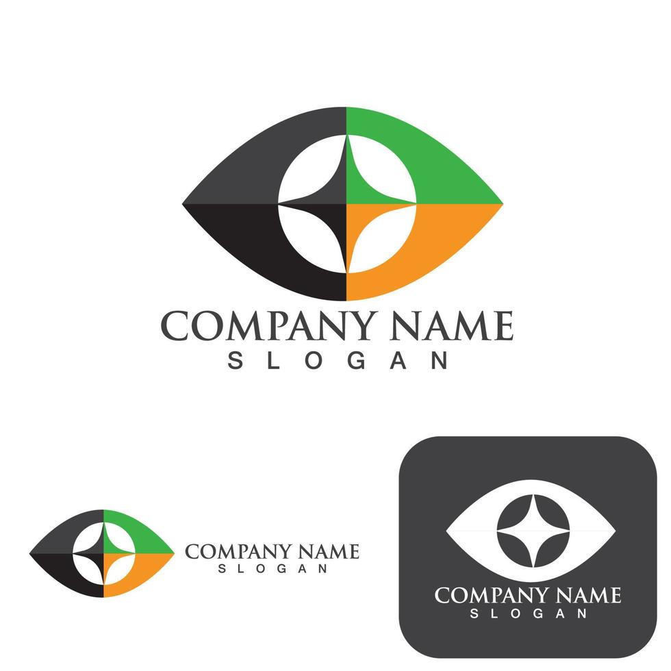 cuidado de los ojos logotipo marca identidad corporativa vector