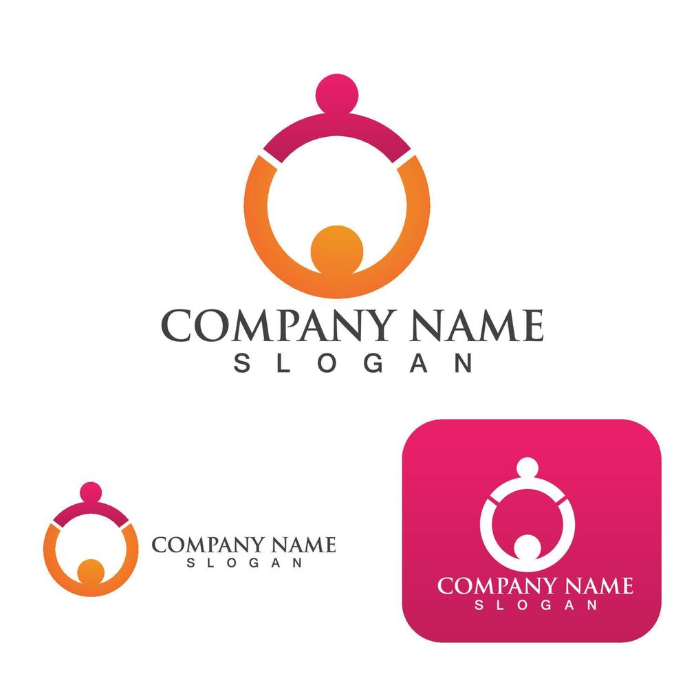 Community group logo, network and social icon vector