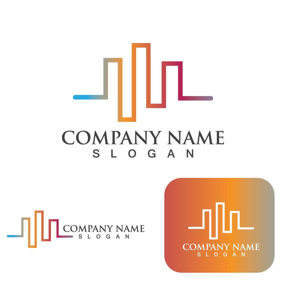 Sound waves Logo illustration design template vector