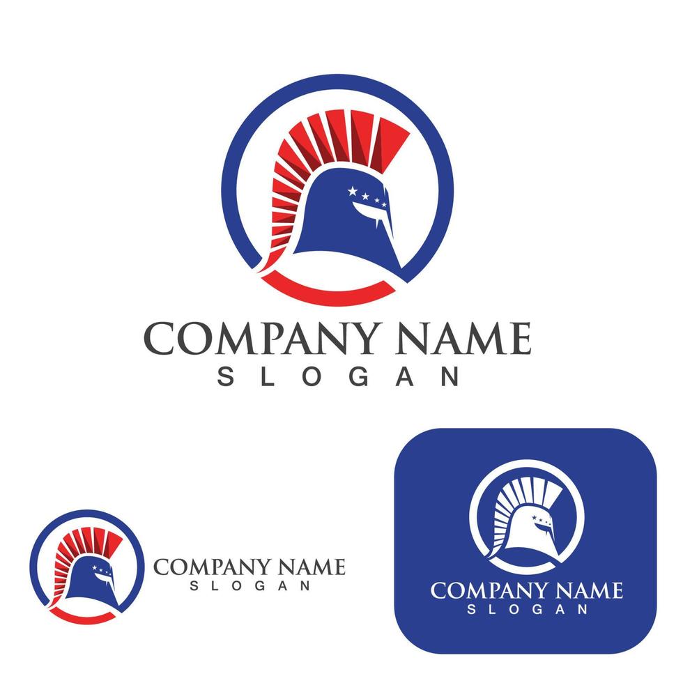 Spartan helmet logo template vector