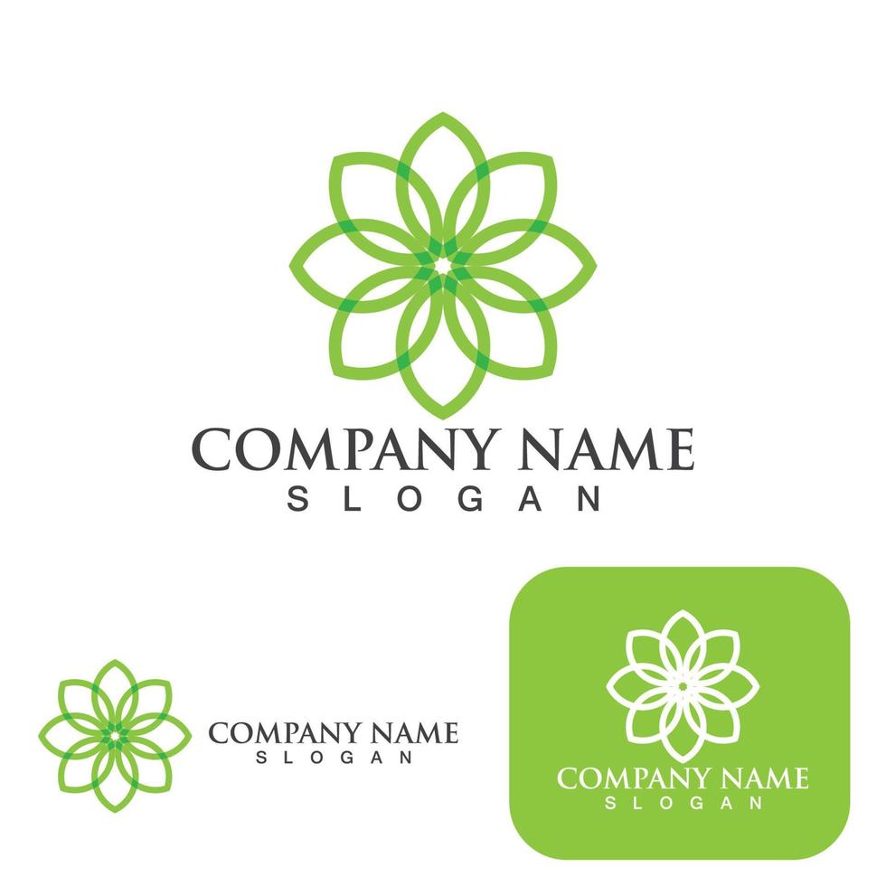 Flower decoration logo elements vector icon design