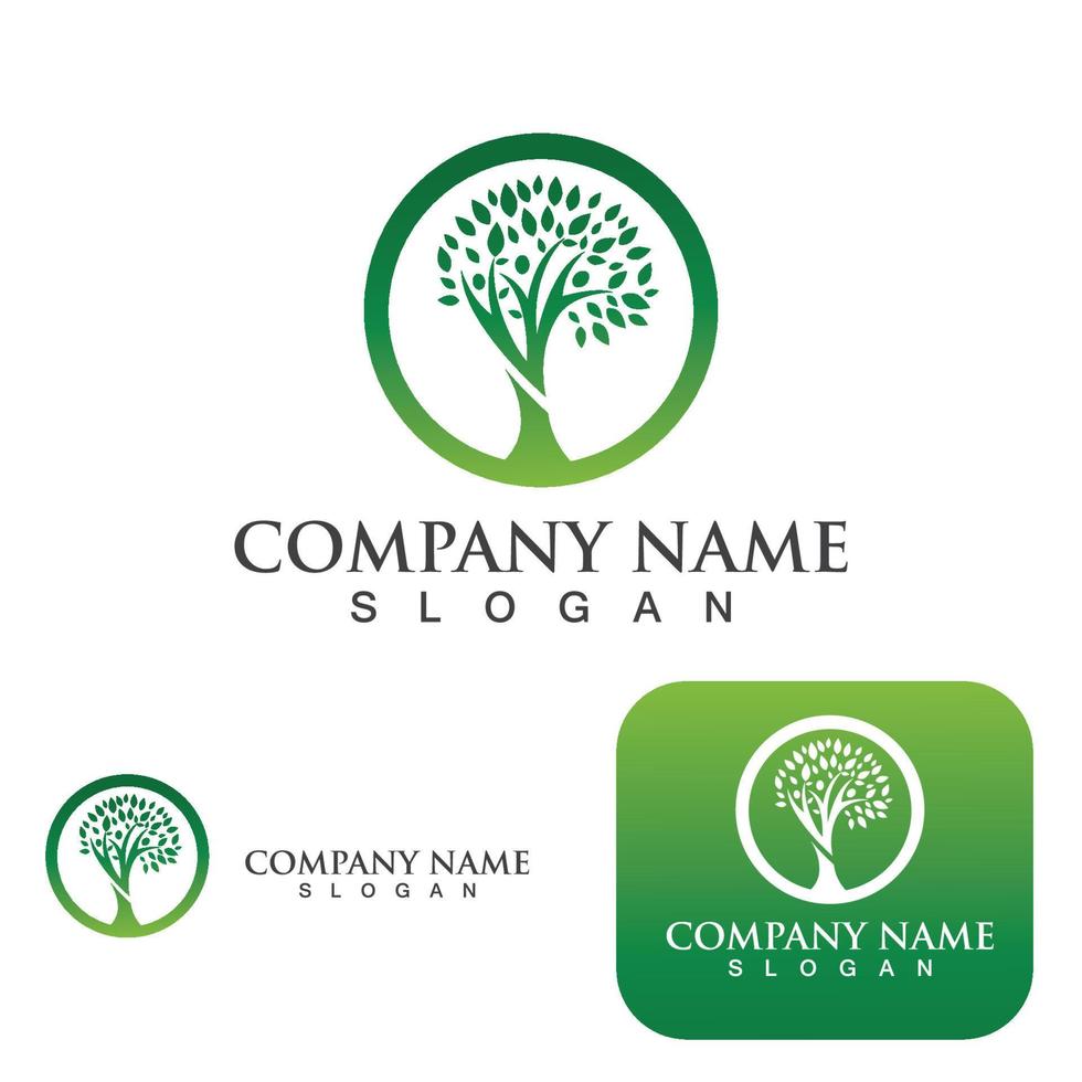 People leaf tree logo and symbol vector