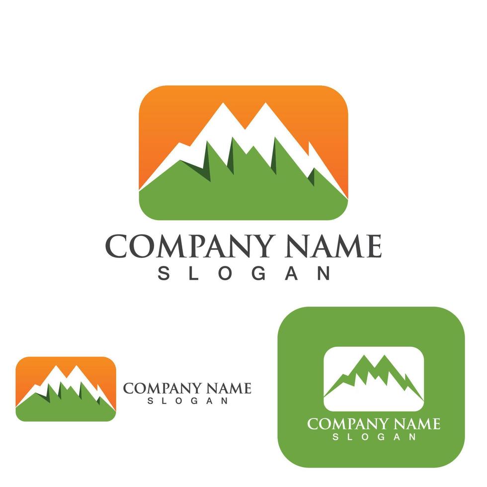 logotipo de montaña y vector de símbolo
