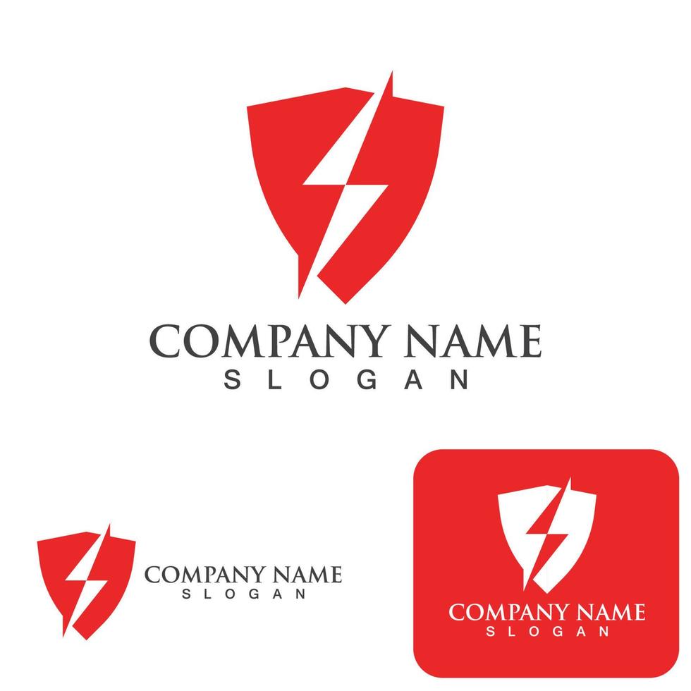 Shield Thunder Logo And Symbol vector