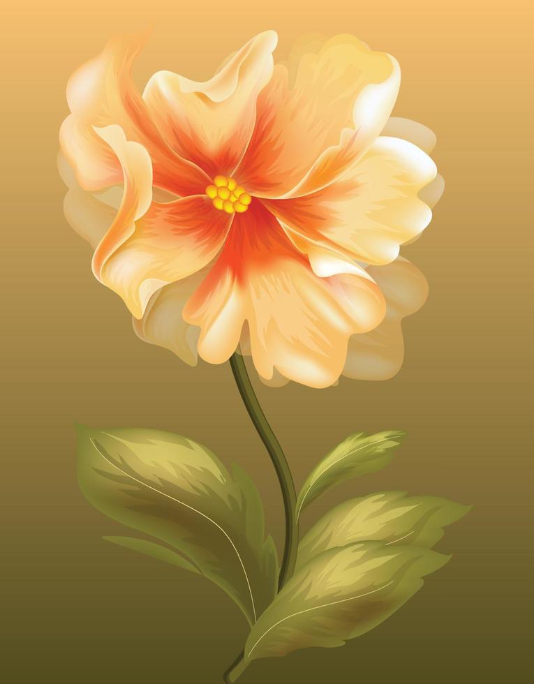 flower painting colored classical handdrawn sketch vector