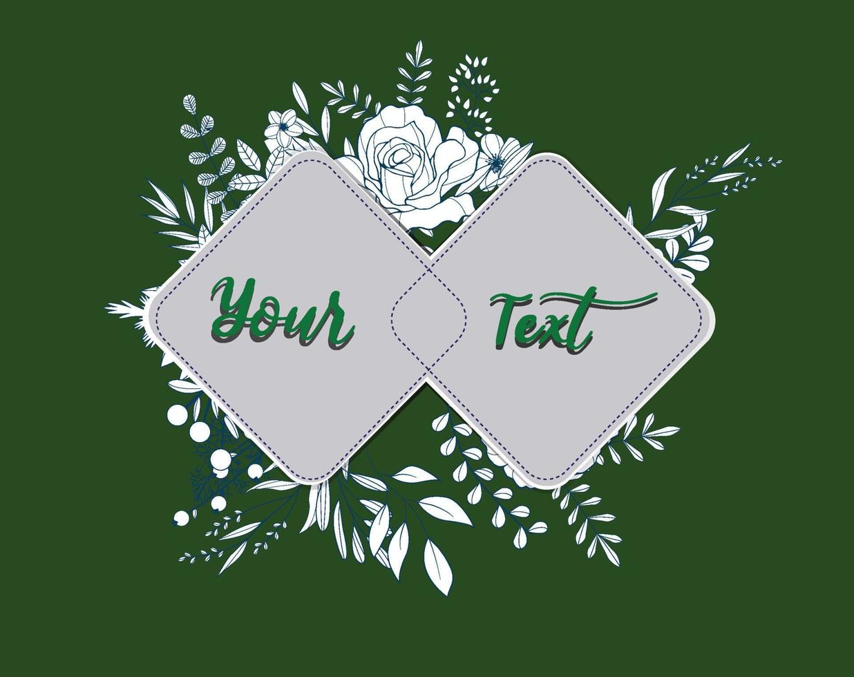 Rhombus flower decorative frame hand drawn vector
