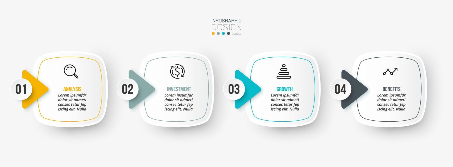 plantilla de infografía de concepto de negocio con opción. vector