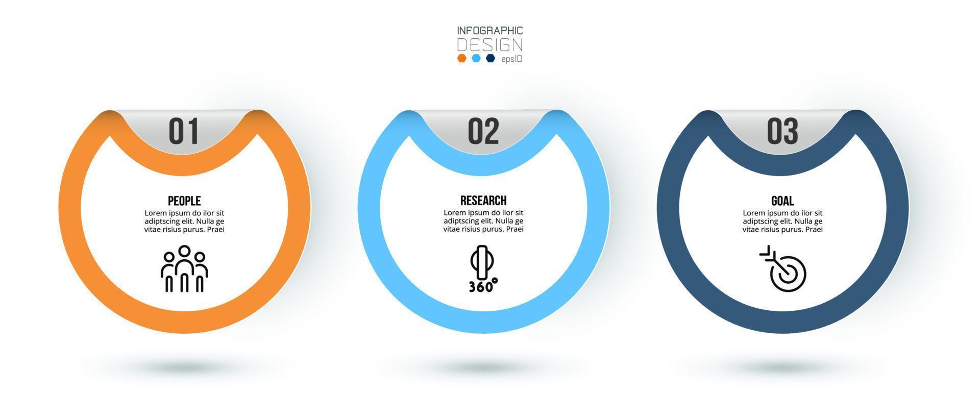 Infographic template business concept with step. vector