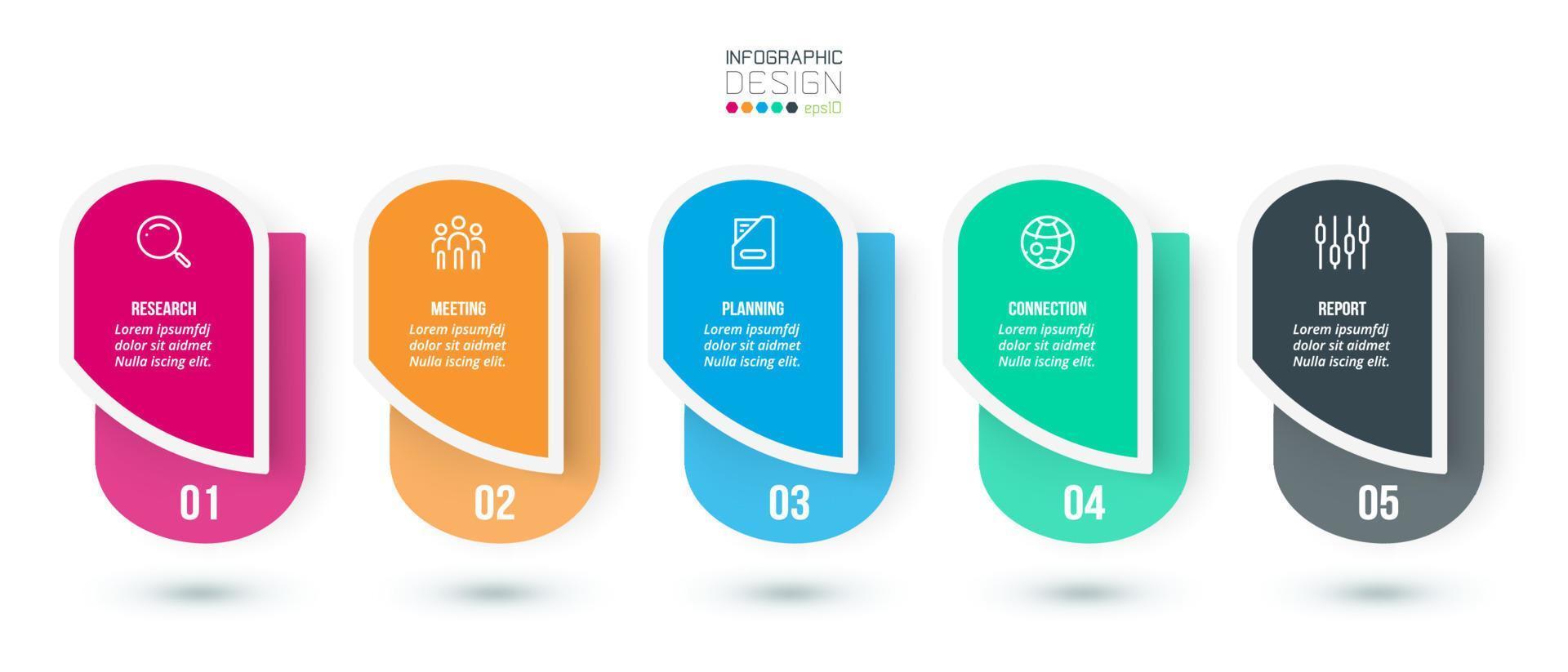 Infographic template business concept with step. vector