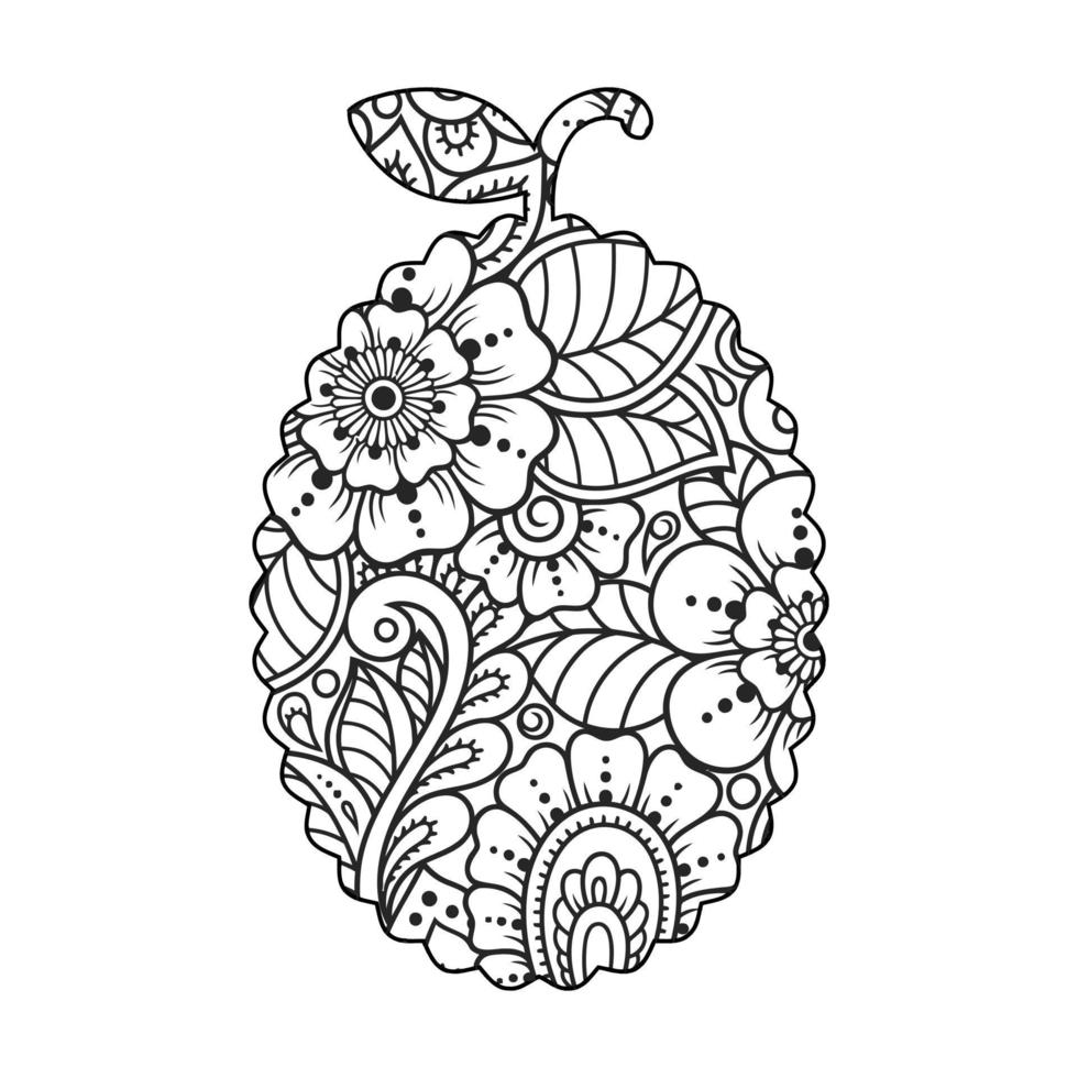 Mandala Jackfruit Coloring Page For Kids vector