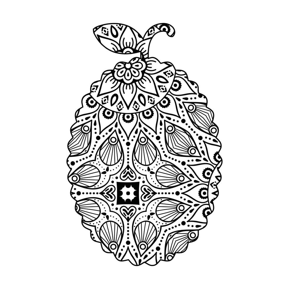 Mandala Jackfruit Coloring Page For Kids vector