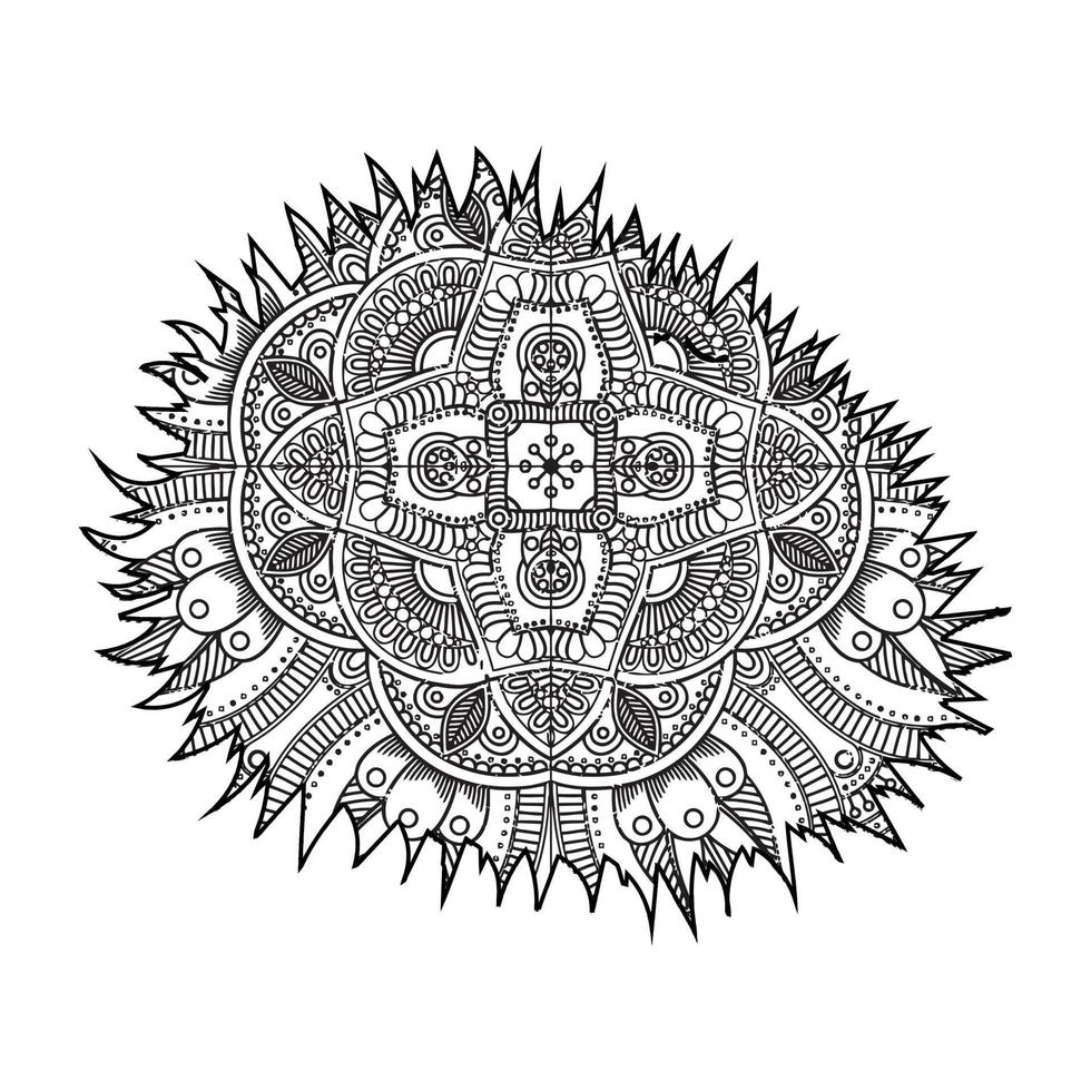 Mandala Jackfruit Coloring Page For Kids vector