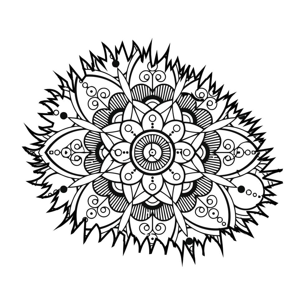 Mandala Jackfruit Coloring Page For Kids vector